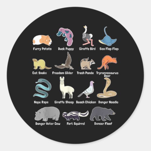 Animals Of The World _ Rare Exotic Animals Funny M Classic Round Sticker