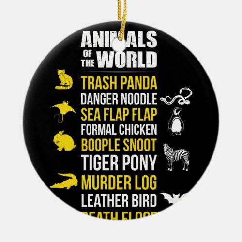 Animals Of The World Trash Panda Danger Noodle Ceramic Ornament