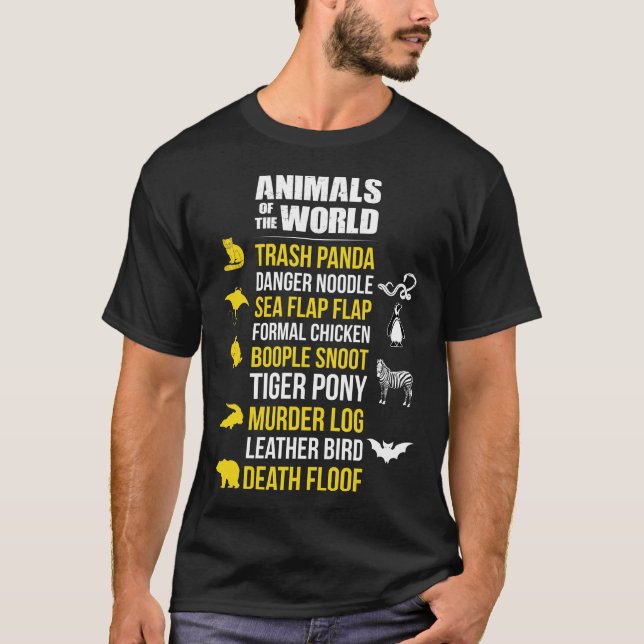 Animals Of The World Trash Panda Danger Noodle T-Shirt (Front)