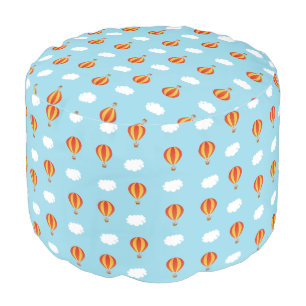 Animals on hot air balloon pouf
