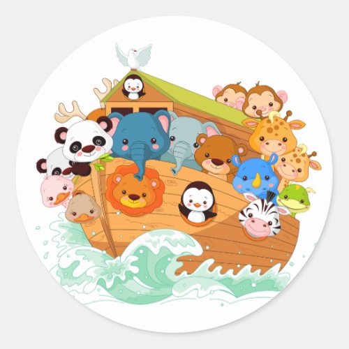 Animals On Noahs Art Stickers