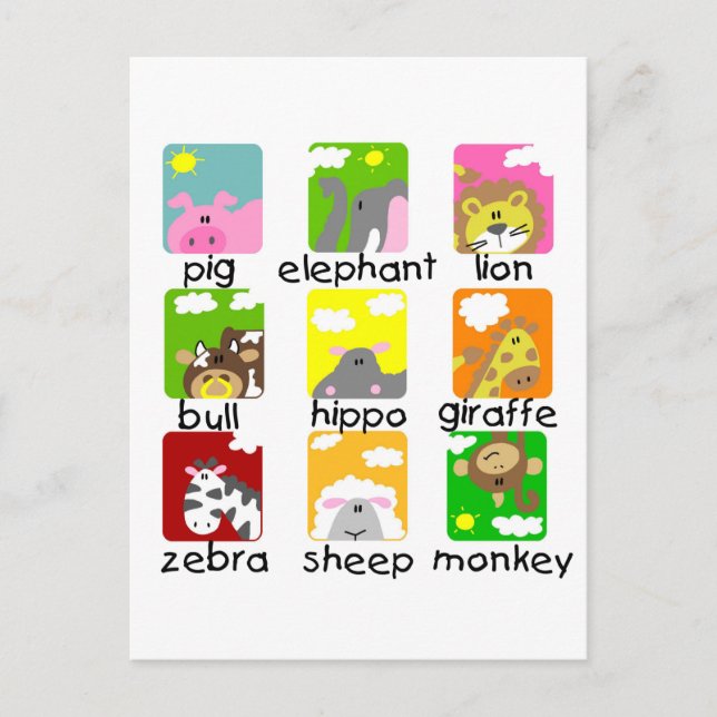 Animals on Parade Postcard (Front)