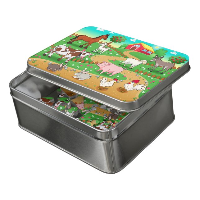 Animals On The Farm Jigsaw Puzzle (Lid Open)