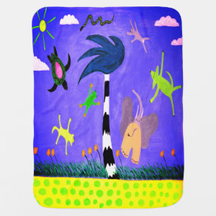 Animals On The Wind Baby Blanket