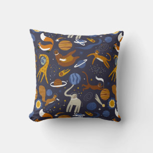 Animals Outer Space Collection Cojin Throw Pillow