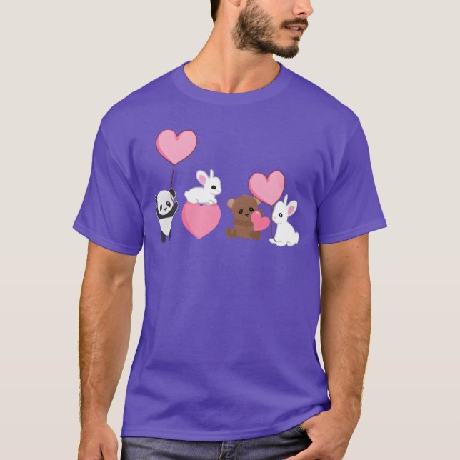Animals panda rabbit bear love animal rights activ T-Shirt (Front)