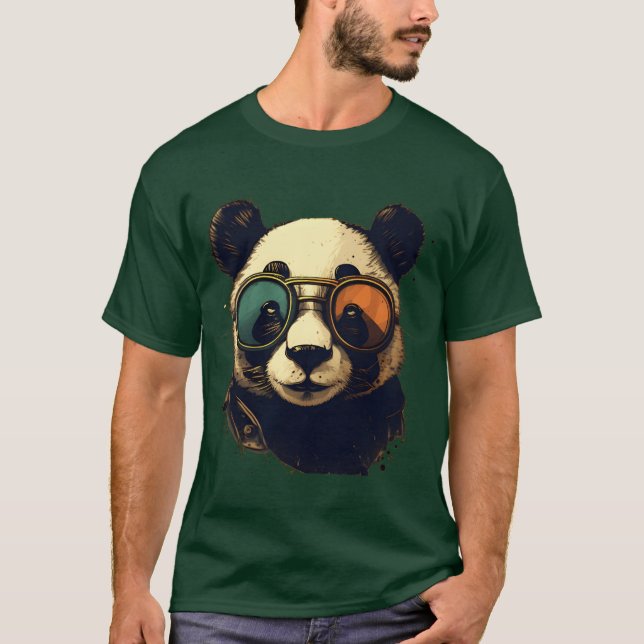 Animals Panda Wearing Sunglasses T-Shirt (Front)