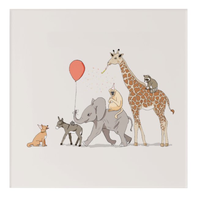 Animals party cute nursery art birthday dog   (Front)
