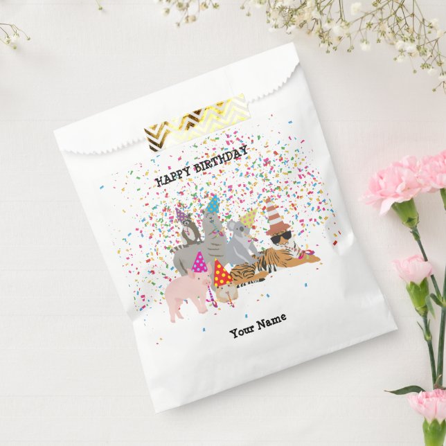 Animals Partying - Animals at Birthday Party  Favor Bag (Sealed)