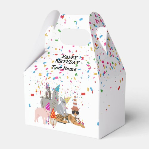 Animals Partying _ Animals at Birthday Party  Favor Boxes