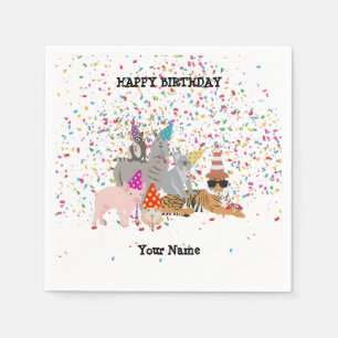 Animals Partying - Animals at Birthday Party Napkins