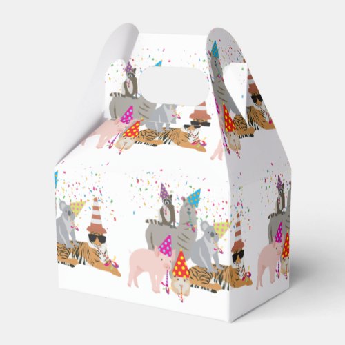 Animals Partying _ Cute Animals Having a Party Favor Boxes