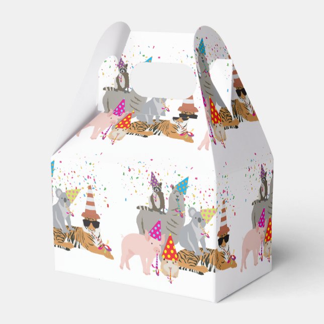 Animals Partying - Cute Animals Having a Party Favor Boxes (Front Side)