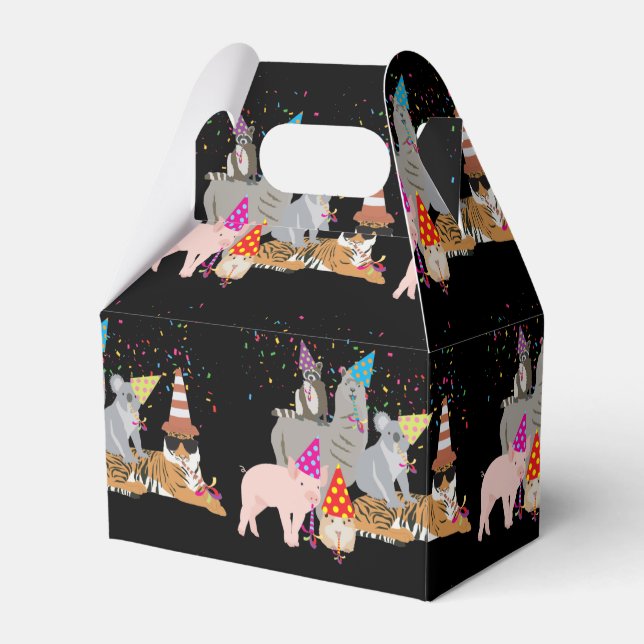 Animals Partying - Cute Animals Having a Party Favor Boxes (Front Side)