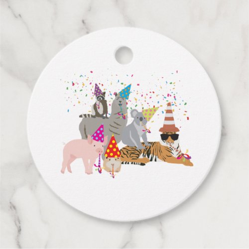 Animals Partying _ Cute Animals Having a Party Favor Tags