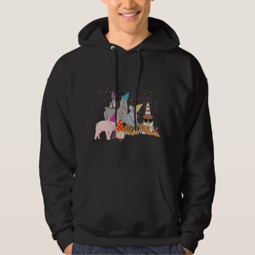Animals Partying _ Cute Animals Having a Party Hoodie