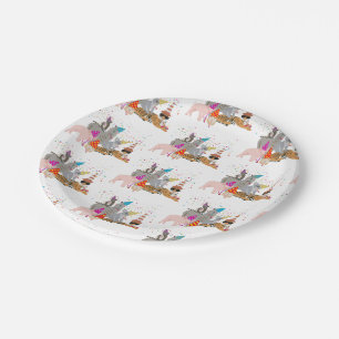 Animals Partying - Cute Animals Having a Party Paper Plates