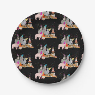Animals Partying - Cute Animals Having a Party Paper Plates