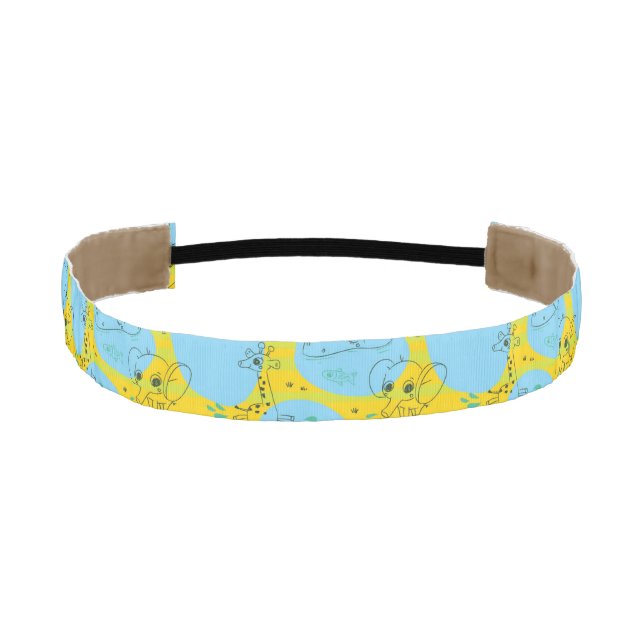 Animals playing baby pattern background athletic headband (Front)
