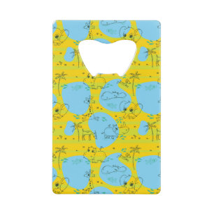 Animals playing baby pattern background credit card bottle opener
