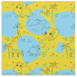 Animals playing baby pattern background fabric