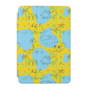 Animals playing baby pattern background iPad mini cover