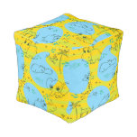 Animals playing baby pattern background pouf