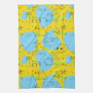 Animals playing baby pattern background towel