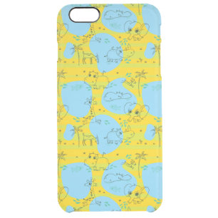 Animals playing baby pattern background clear iPhone 6 plus case