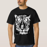 Animals Pop Art Tiger Face Mens Value Black T-Shirt<br><div class="desc">Pop Art Tiger Head Elegant Modern Template Mens Black Value T-Shirt.</div>