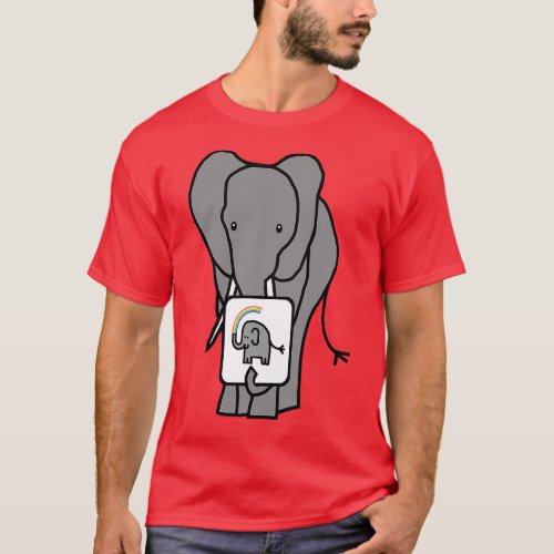 Animals SPortrait Cute Elephant Rainbow T_Shirt