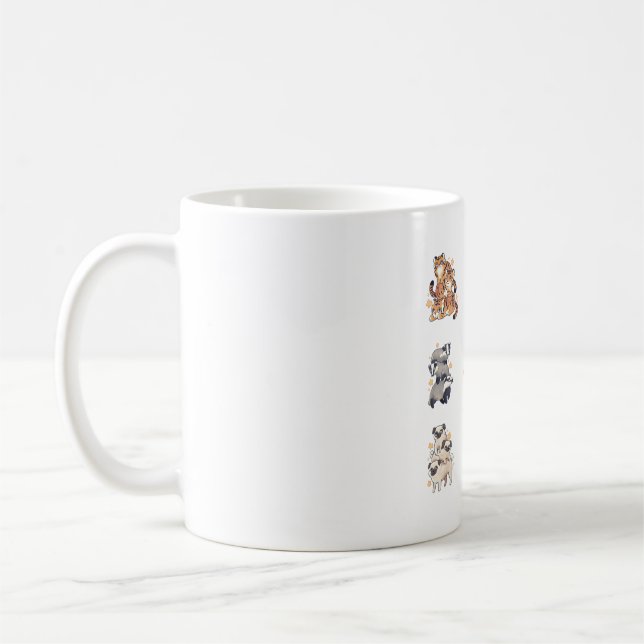 Animals stack Delight � Cute Animal Art Coffee Mug (Left)