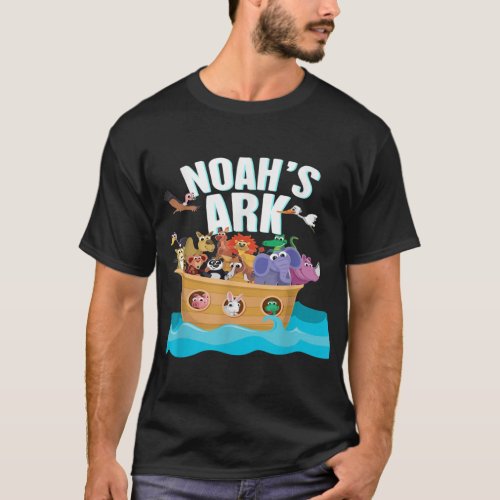 Animals story Bible Noahs Ark religion comic gift  T_Shirt