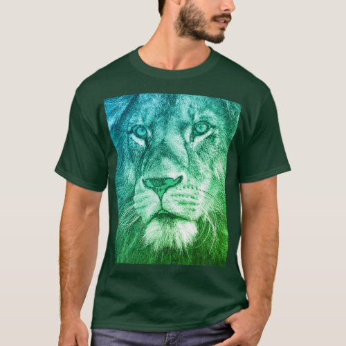 Animals Template Mens Modern T_Shirts Lion Face