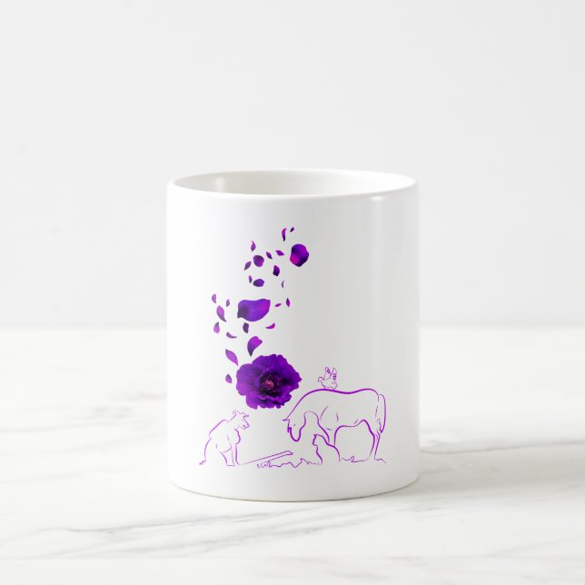 Animals They Also Served Purple Poppy Memorial Coffee Mug (Center)