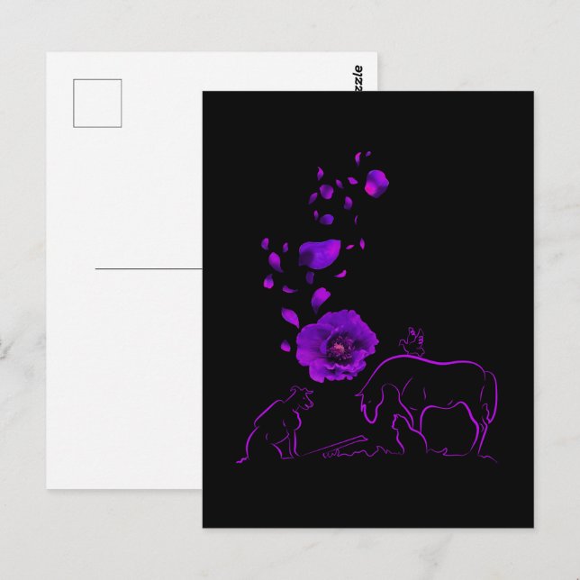 Animals They Also Served Purple Poppy Memorial Postcard (Front/Back)