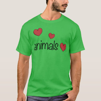 Animals three hearts animal love gift T-Shirt