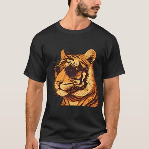 Animals _ Tiger Wearing Sunglasses T_Shirt