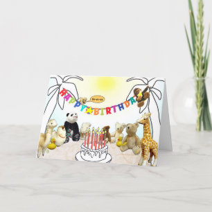 Animals Twelve Candles Birthday Card