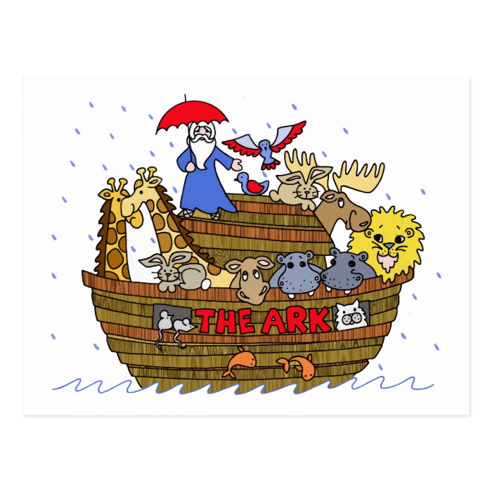 Animals Two by Two on Noah's Ark Postcard | Zazzle