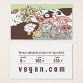 Animals Vegan Vegetarian Awareness Business Card (Front & Back)