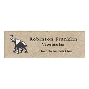 Animals Veterinarian Clinic Logo Employee Name Tag
