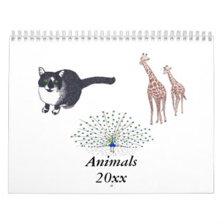 Animals Wall Calendar Choose Year