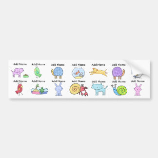 Animals Waterproof Sippy Cup Labels