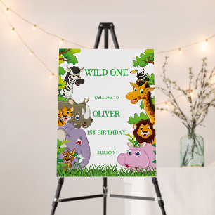 Animals Wild One Jungle greenery safari For kids Foam Board