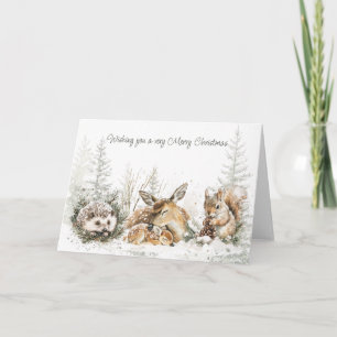 Animals Winter Forest Christmas Holiday Card
