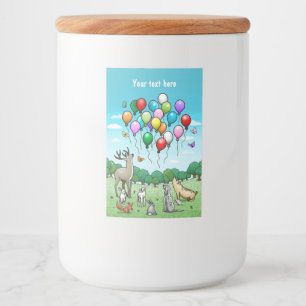 Animals with Colorful Balloons Food Label