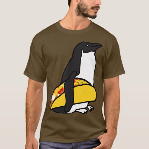 Animals with Food Cute Penguin with Taco T_Shirt