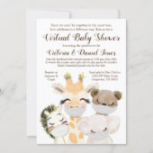Animals with Masks Drive Through Covid Baby Shower Invitation (Front)