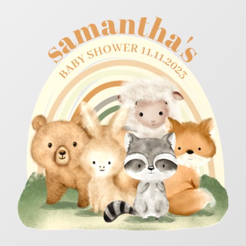 Animals with Rainbow Baby Shower Nursery Room Wall Decal